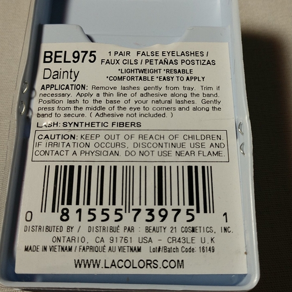 Lashes L. A. Colors FramatiLash Dainty 975 Black - Picture 3 of 3
